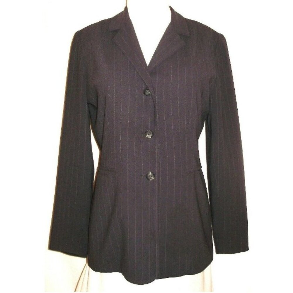 MONTAGE COLLECTION tailored gray pinstripe career jacket, sz 8